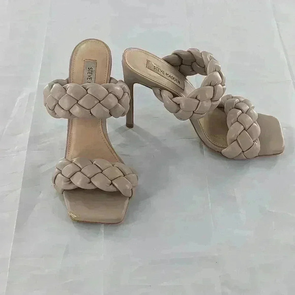 Steve Madden Kenley Women's Taupe Sandals Heels Size 8 - Picture 1 of 14